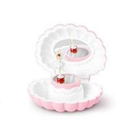 Creative With Mirror Shell Rotating Music Box Cute Shell Shape Dancing Girl Music Box Plastic Jewelry Box Desktop šviesiai rausvos spalvos