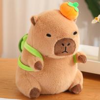 Capybara Plush Toy Soft Stuffed Animal with Simulation Nose Drop Cute Capibara Boba Bread Fruit Bread Decor 30cm