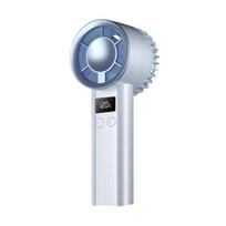 120-Speed Mini Handheld Fan LCD Display USB Rechargeable Ice Cooling Fan Summer Travel Outdoor Portable Small Personal Fan mėlyna