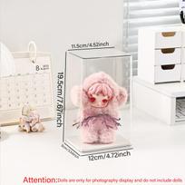 1pc transparent acrylic dustproof labubu display box, toy collectible display box, desktop organizer