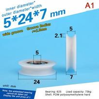 Sliding Door Pulley U Groove 625 Round Pulley Ball Bearing Wheel Roller For Door Windows Shower Pulleys Drawer POM Guide Wheel