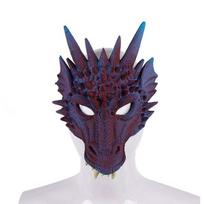 Dragon Mask Half Face Halloween Costume Mask Party Decorations Soft Cosplay Scary Halloween Mask violetinė