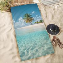 Palm Tree Oversized Beach Towel, Microfiber Quick Dry Extra Large Swim Towel, Tropical Ocean Surf for Men Women W40*H60(CM)