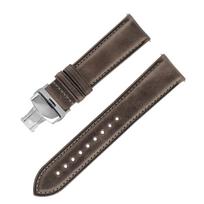 Plain Oil Wax Leather First Layer Cowhide Soft Leather Watch Strap Leather Butterfly Buckle High-End Watch Strap 18mm