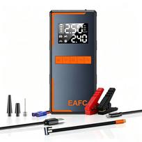 EAFC 1200A Car Jump Starter &150PSI Air Pump Portable Power Bank Battery Booster with Digital PumpLED Light USB Quick Charge 1200A Ordinary clip