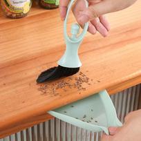 Mini Handy Desktop Keyboard Sweep Dustpan Cleaning Brush Corner Broom Pan Set With Handle Household Cleaning Tool žalia