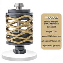 Titanium Alloy Folding Bike Rear Shock Absorber Dual Spring Suspension BMX Bicycle Bumper CNC Shockproof Cycling Accessories auksinė