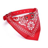 Adjustable Bandana Bib for Dogs, Cute Cotton Scarf for Teething S raudona