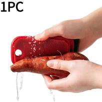 1PC Kitchen Fruit and Vegetable Cleaning Brush, Flexible Multifunctional Sink Cutting Board Gap Brush raudona