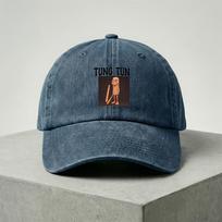 Vintage Baseball Cap Featuring a TUNG TUN Cartoon Print Perfect for Daily Wear Commuting Travel Beach Outings and Music Fes 1pc