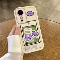 Vivo S19 Phone Case Full Coverage Shockproof Silicone Cover With Cartoon Bear Frame Design Pro vivo S19