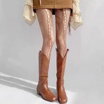 Spicy Girl Tights Retro Carved Two-Sided Irregular Jacquard Lace Mesh Pantyhose Y2K Rose Pure Desire Women Sexy Legs Socks one size