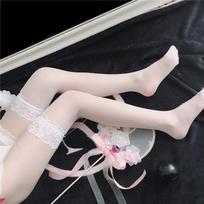 Cute Lolita Lingerie Stockings Lovely Bow Over Knee Socks Thigh High Sock Black Bow Sexy Suspender High Tube Silk Jk Stockings One Size