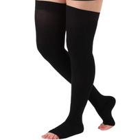 1Pair Compression Thigh High Stockings 20-30Mmhg For Swelling, Silicone Border & Open Toe Socks For Women & Men XXXL