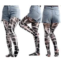 Juodai baltos languotos pėdkelnės moterims Vėliavos rašto ir leopardo rašto spalvotos leopardo rašto ir ombrė leopardo One Size gray