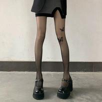 Spicy Girl Butterfly Tattoo Beauty Skin Subculture  Niche Ultra-Thin Lolita Socks Printed Stockings One Size
