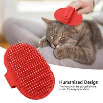 Rounded Pin Tip Slicker Bath Comb Non Slip Grip Dog Deshed Tool  Bath Time Cleansing raudona