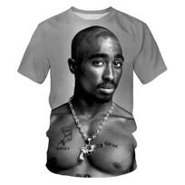 Summer fashion personality 3D printed hip-hop artist's cool trendy street rock T-shirt for men M