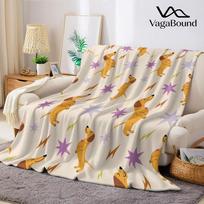 Sunny Dachshund Spark Flannel Blanket Warm Soft Halloween Christmas Couch Warm Cozy Decorative Decor Gift for All Season Size: 75*100cm, Weight: 230 GSM