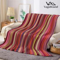Coral Striped Mosaic Flannel Blanket Warm Soft Halloween Christmas Couch Warm Cozy Decorative Decor Gift for All Season Size: 75*100cm, Weight: 230 GSM