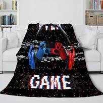 Gamepad Blanket Fashion Flannel Blanket for Bed Sofa Couch Throw Blanket Home Textile Gamer Children Adults Gift King Queen Size Size: 75*100cm, Weight: 230 GSM