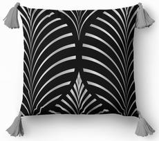 Decorative pillow 45x45 graphite mosaic with silver boho