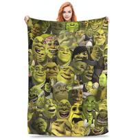 Flannel Throw Blanket Stylish S-Shreks Warm Plush Blankets Soft Bedspread for Bed Living room Home Picnic Couch Size: 75*100cm, Weight: 230 GSM