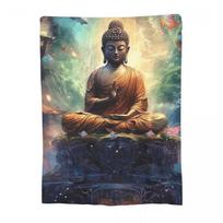 Buddha Yoga Blanket Fleece Sofa Throw Blanket Lightweight Throw Blankets for Home Bedroom Outdoor Throws Bedspread Quilt Size: 75*100cm, Weight: 230 GSM