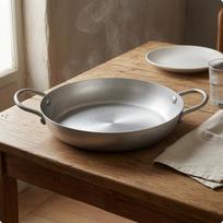 Stainless Steel Seafood Pan Matte Finish Vintage Style Skillet for Open 18CM