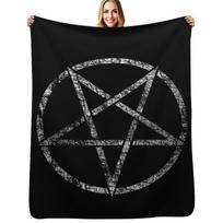 Worn Pentagram Throw Blanket Multi Use Warm Blanket for Living Room Bedroom Size: 75*100cm, Weight: 230 GSM
