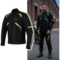 Motociklininko striukė W-TEC Timuco - Juoda, fluorescencinė