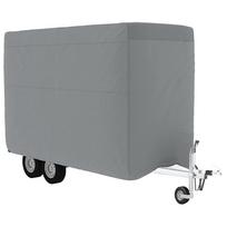 vidaXL Arklio priekabos dangtis, pilka, 334x148x230cm, audinys