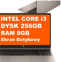 Nešiojamas kompiuteris HP 15-fd0230wm / C68GJUA / Intel Core i3 / 8GB / 256GB / Intel UHD / FullHD / Jutiklinis / Windows 11 / Kaszmirinė | C68GJUA | 199642040502