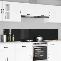Virtuvės užpakalinė plokštė 2 pcs Juoda 110 x 40 cm