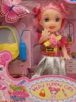 Mini lėlytė su drabužiais (10 cm) - Spalva: Rūžava