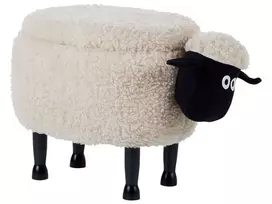 Gyvūno formos pufas su daiktadėže SHEEP šviesiai smėlio spalvos avytė