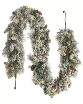 Apšarmota kalėdinė LED girlianda WHITEHORN 180 cm balta