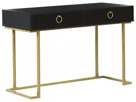 Konsolė WESTPORT juoda/auksinė 115 cm 50 cm su stalčiais