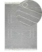 Kilimas KHENIFRA šviesiai pilkas 80 x 150 cm medvilninis