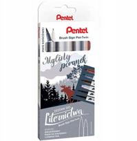Pentel Brush Sign Pen rašikliai, 6 spalvų rinkinys