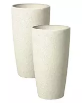 2 vazonų rinkinys ABDERA 23 cm šviesiai smėlio spalvos