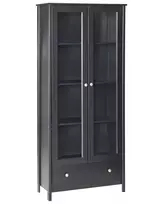 Vitrina su stikline dalimi NORNALUP 80 cm, juoda