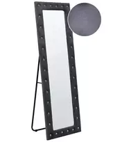 Pastatomas veidrodis ANSOUIS 150 cm veliūras, tamsiai pilkas