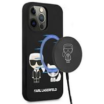 Karl Lagerfeld KLHMP13LSSKCK iPhone 13 Pro / 13 6.1" hard case, black, Silicone, Karl  AND  Choupette Magsafe