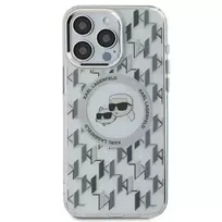 Karl Lagerfeld iPhone 16 Pro 6.3" Transparent Hard Case with IML Monogram, Karl  AND  Choupette Head, MagSafe