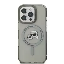 Karl Lagerfeld iPhone 16 Pro Max 6.9" Case, KLHMP16XHLSKCK, Black, Hard IML Metal, Karl  AND  Choupette Head, MagSafe