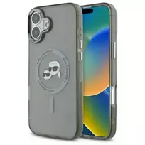 Karl Lagerfeld KLHMP16MHLSKCK iPhone 16 Plus 6.7" black hard case IML Metal Karl  AND  Choupette Head
