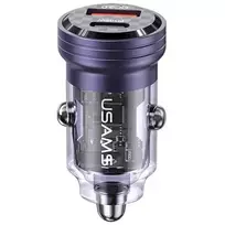 USAMS C35 CC175 car charger | 45W | USB-A, USB-C | purple