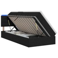 LED saugojimo lova su čiužiniu Juoda 100 x 200 cm Audinys