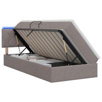 LED saugojimo lova su čiužiniu Taupe 100 x 200 cm Audinys